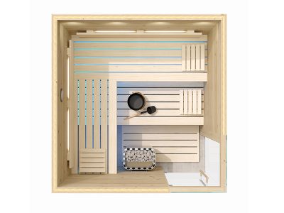 SAUNA KING FINNSAUNA FÜR 4-5 PERSONEN AUS ALTHOLZ, 200X200CM
