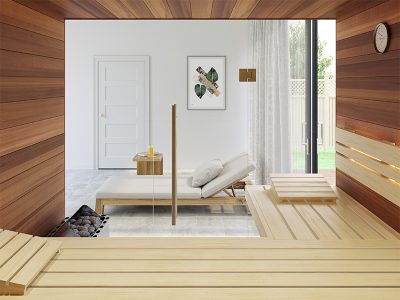 SAUNA KING FINNSAUNA FÜR 3-4 PERSONEN AUS ZEDERNHOLZ, MIT VOLLGLASFRONT, 200X160CM