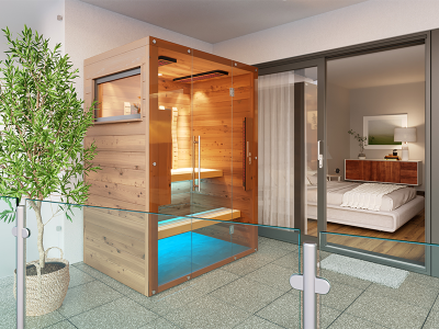 SAUNA KING INFRASAUNA FÜR AUSSEN, FÜR 2 PERSONEN