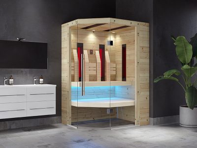SAUNA KING INFRASAUNA AUS ALPENLÄNDISCHEM ZIRBENHOLZ MALLORCA