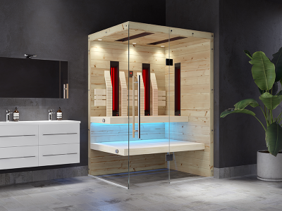 SAUNA KING INFRASAUNA AUS ALPENLÄNDISCHEM ZIRBENHOLZ TENERIFFA